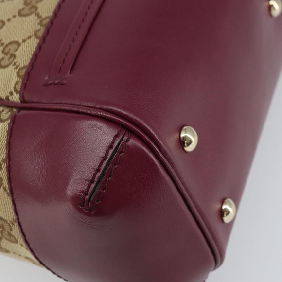 GUCCI GG Canvas Hand Bag Beige Gold 269894 Auth 160600