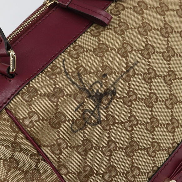 GUCCI GG Canvas Hand Bag Beige Gold 269894 Auth 160600