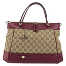 GUCCI GG Canvas Hand Bag Beige Gold 269894 Auth 160600-13