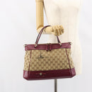 GUCCI GG Canvas Hand Bag Beige Gold 269894 Auth 160600-23