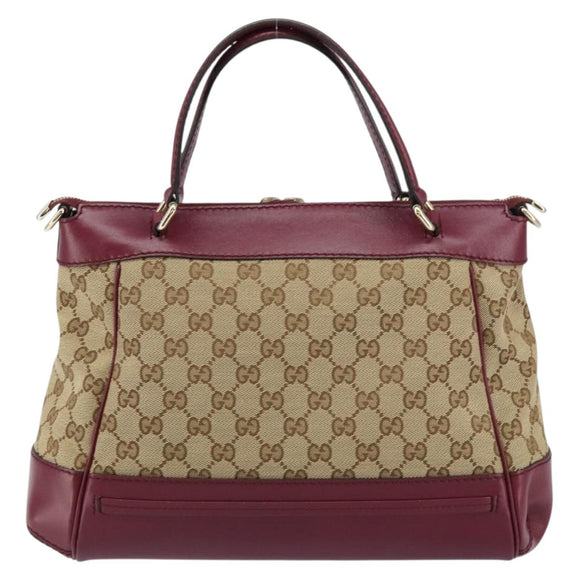 GUCCI GG Canvas Hand Bag Beige Gold 269894 Auth 160600