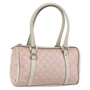 GUCCI GG Canvas Hand Bag Outlet Pink Gold 130942 Auth 160602-1