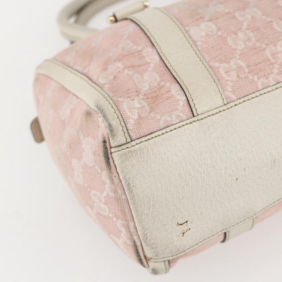 GUCCI GG Canvas Hand Bag Outlet Pink Gold 130942 Auth 160602