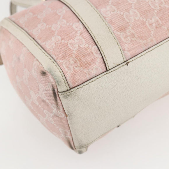 GUCCI GG Canvas Hand Bag Outlet Pink Gold 130942 Auth 160602