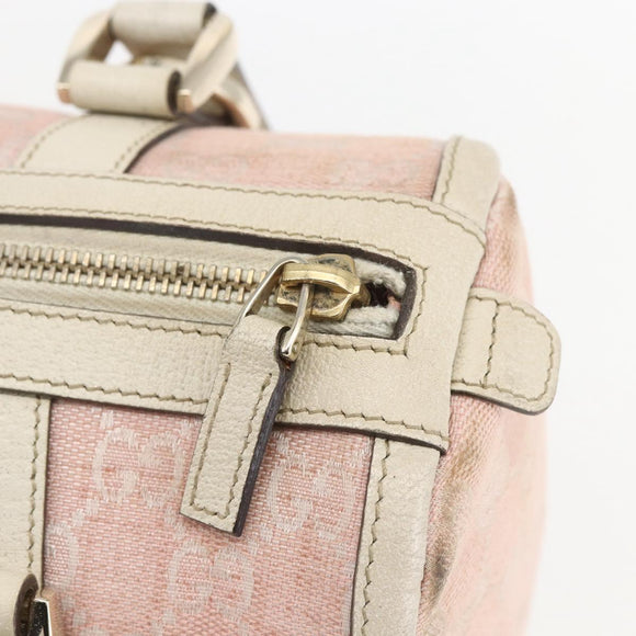 GUCCI GG Canvas Hand Bag Outlet Pink Gold 130942 Auth 160602