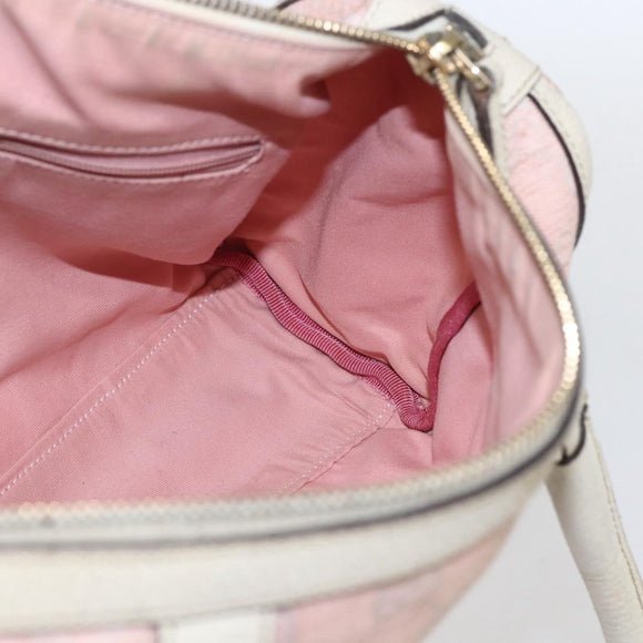 GUCCI GG Canvas Hand Bag Outlet Pink Gold 130942 Auth 160602