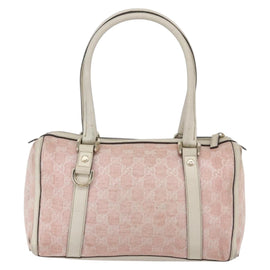 GUCCI GG Canvas Hand Bag Outlet Pink Gold 130942 Auth 160602 - 0