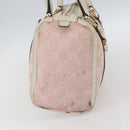 GUCCI GG Canvas Hand Bag Outlet Pink Gold 130942 Auth 160602-4