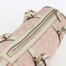 GUCCI GG Canvas Hand Bag Outlet Pink Gold 130942 Auth 160602-6