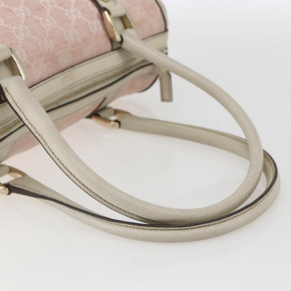 GUCCI GG Canvas Hand Bag Outlet Pink Gold 130942 Auth 160602