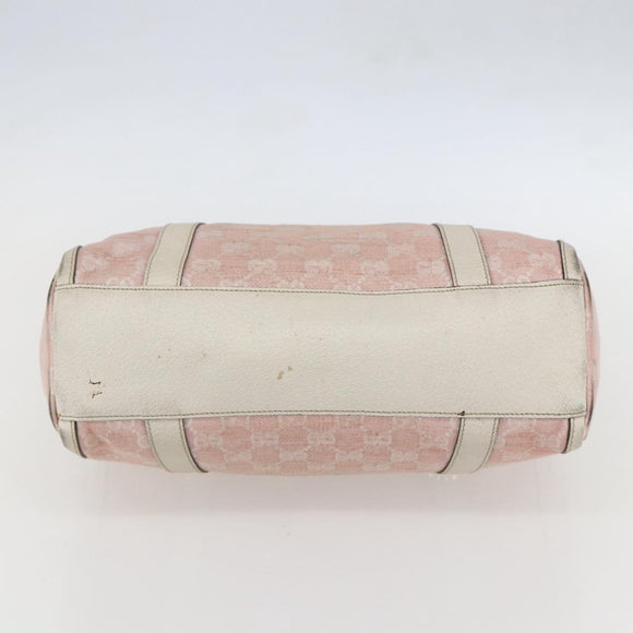 GUCCI GG Canvas Hand Bag Outlet Pink Gold 130942 Auth 160602
