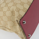 GUCCI GG Canvas Tote Bag Beige Silver 120837 Auth 160606-14