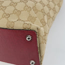 GUCCI GG Canvas Tote Bag Beige Silver 120837 Auth 160606-15
