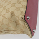 GUCCI GG Canvas Tote Bag Beige Silver 120837 Auth 160606-16