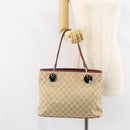 GUCCI GG Canvas Tote Bag Beige Silver 120837 Auth 160606-23