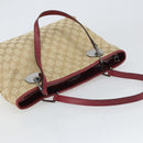 GUCCI GG Canvas Tote Bag Beige Silver 120837 Auth 160606-6
