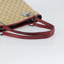 GUCCI GG Canvas Tote Bag Beige Silver 120837 Auth 160606-7
