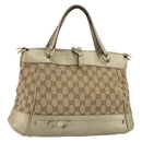 GUCCI GG Canvas Hand Bag Beige Gold 269894 Auth 160609-1