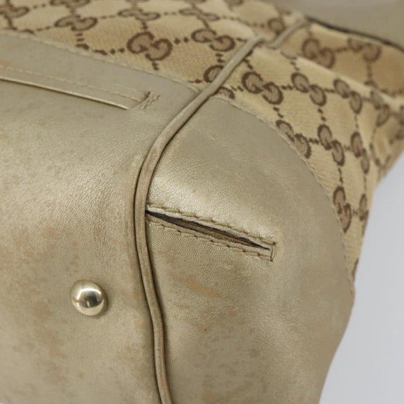GUCCI GG Canvas Hand Bag Beige Gold 269894 Auth 160609
