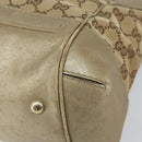 GUCCI GG Canvas Hand Bag Beige Gold 269894 Auth 160609-12