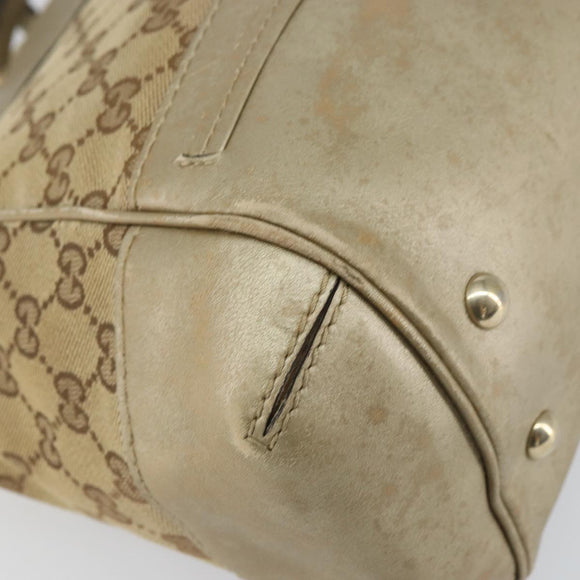 GUCCI GG Canvas Hand Bag Beige Gold 269894 Auth 160609