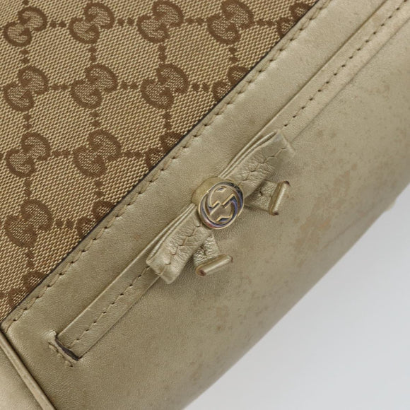 GUCCI GG Canvas Hand Bag Beige Gold 269894 Auth 160609