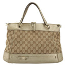 GUCCI GG Canvas Hand Bag Beige Gold 269894 Auth 160609-2