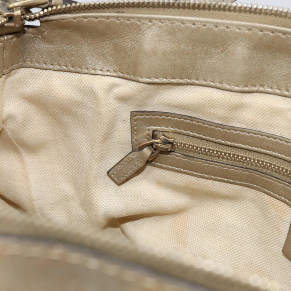 GUCCI GG Canvas Hand Bag Beige Gold 269894 Auth 160609