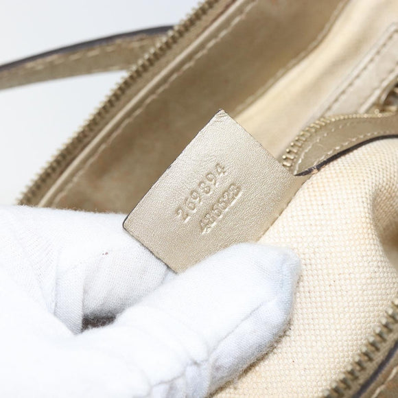 GUCCI GG Canvas Hand Bag Beige Gold 269894 Auth 160609