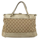 GUCCI GG Canvas Hand Bag Beige Gold 269894 Auth 160609-3