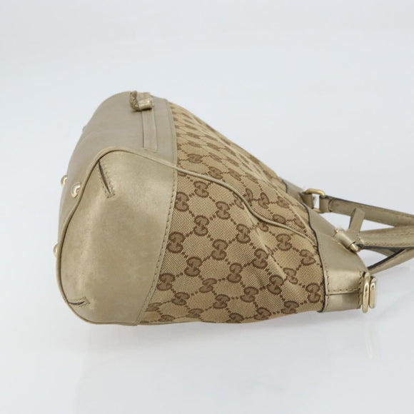 GUCCI GG Canvas Hand Bag Beige Gold 269894 Auth 160609