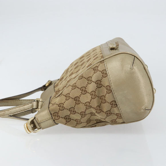 GUCCI GG Canvas Hand Bag Beige Gold 269894 Auth 160609