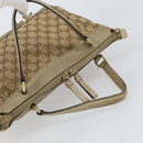 GUCCI GG Canvas Hand Bag Beige Gold 269894 Auth 160609-6