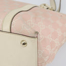 GUCCI GG Canvas Abbey Tote Bag Pink Gold 141470 Auth 160613-14
