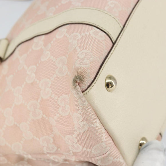 GUCCI GG Canvas Abbey Tote Bag Pink Gold 141470 Auth 160613