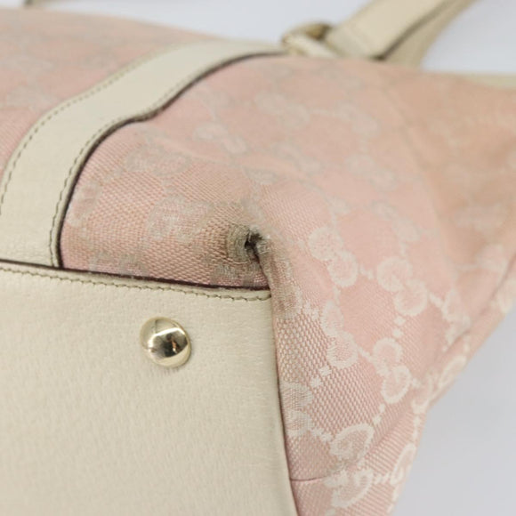 GUCCI GG Canvas Abbey Tote Bag Pink Gold 141470 Auth 160613