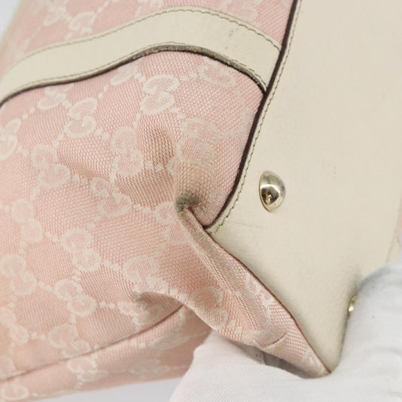 GUCCI GG Canvas Abbey Tote Bag Pink Gold 141470 Auth 160613