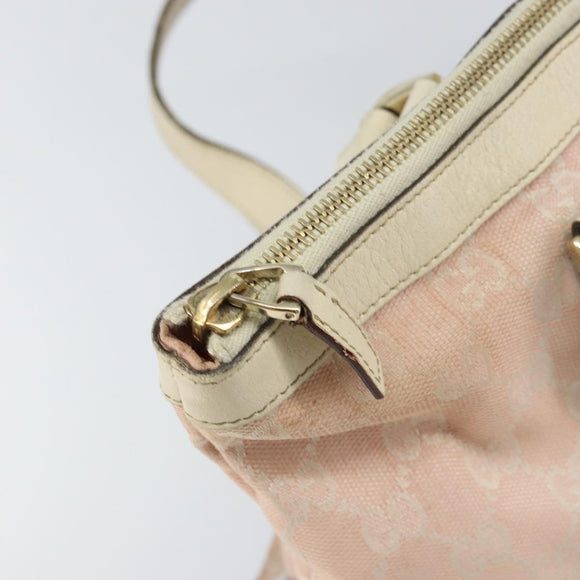 GUCCI GG Canvas Abbey Tote Bag Pink Gold 141470 Auth 160613