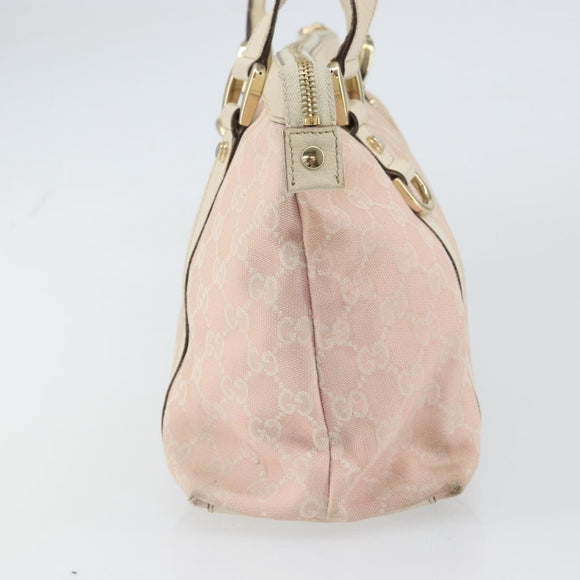 GUCCI GG Canvas Abbey Tote Bag Pink Gold 141470 Auth 160613
