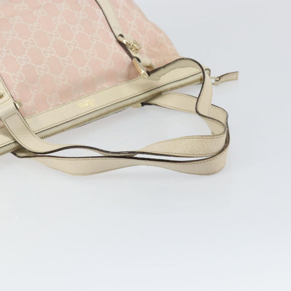 GUCCI GG Canvas Abbey Tote Bag Pink Gold 141470 Auth 160613