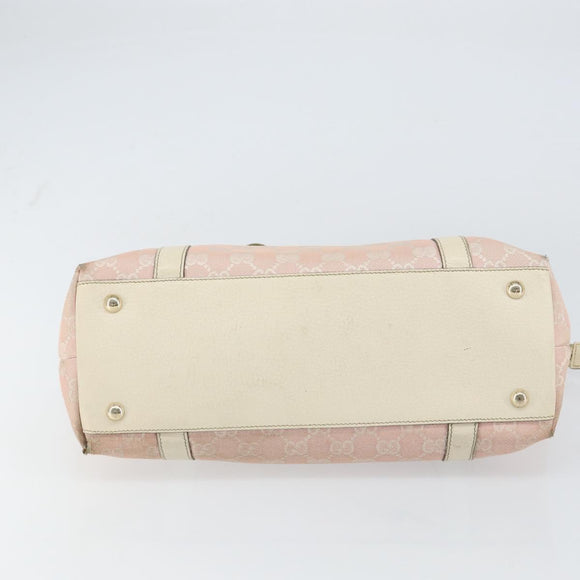 GUCCI GG Canvas Abbey Tote Bag Pink Gold 141470 Auth 160613