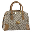 GUCCI GG Plus Supreme Boston Bag PVC Beige Gold Auth 160615-1
