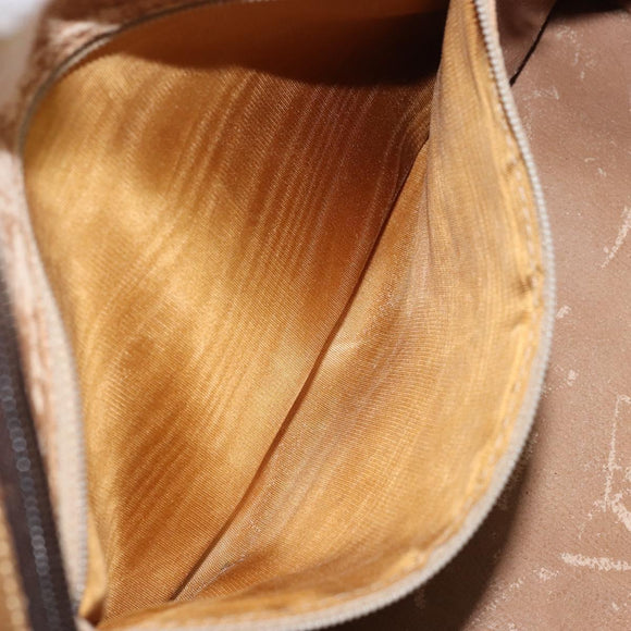 GUCCI GG Plus Supreme Boston Bag PVC Beige Gold Auth 160615