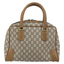 GUCCI GG Plus Supreme Boston Bag PVC Beige Gold Auth 160615-2