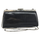 GUCCI Chain Shoulder Bag Leather Black Silver Auth 160616-1