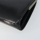 GUCCI Chain Shoulder Bag Leather Black Silver Auth 160616-9