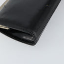 GUCCI Chain Shoulder Bag Leather Black Silver Auth 160616-16