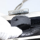 GUCCI Chain Shoulder Bag Leather Black Silver Auth 160616-12