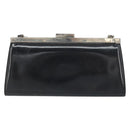 GUCCI Chain Shoulder Bag Leather Black Silver Auth 160616-2