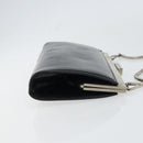 GUCCI Chain Shoulder Bag Leather Black Silver Auth 160616-3
